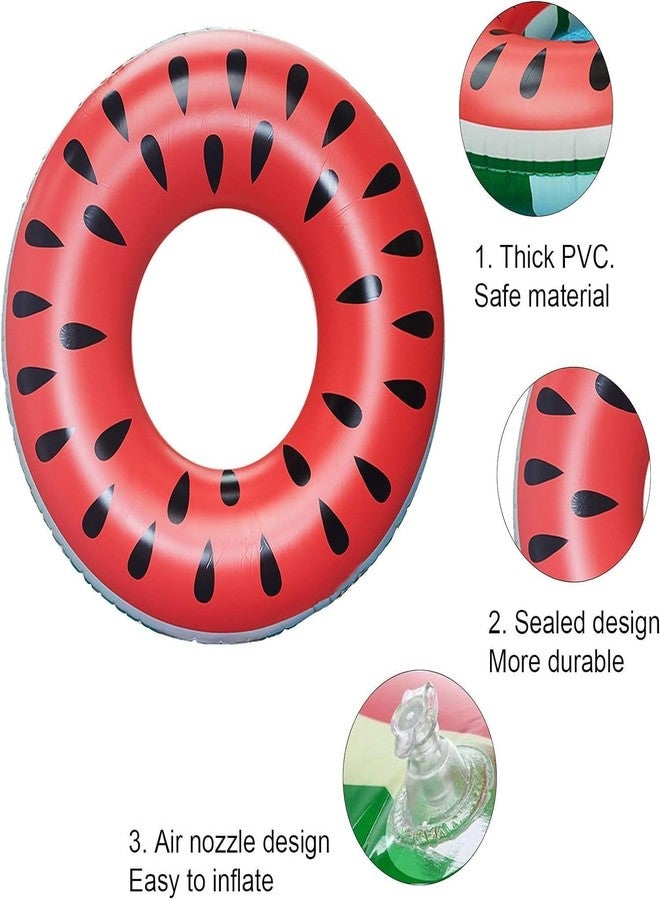 NETZILLA Animal Pool Float, Inflatable Floatie Tube, Blow Up Swim Ring, Outdoor Summer Pool Party Water Toy Beach Floating Recliner and Floating Pool (Watermelon) - Image 2
